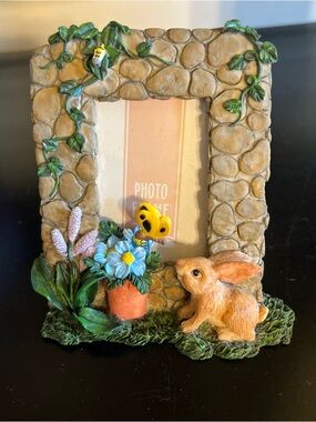 vintage 90s new easter bunny photo frame 4”x3.5” (2x2.5” photo) - 2 available